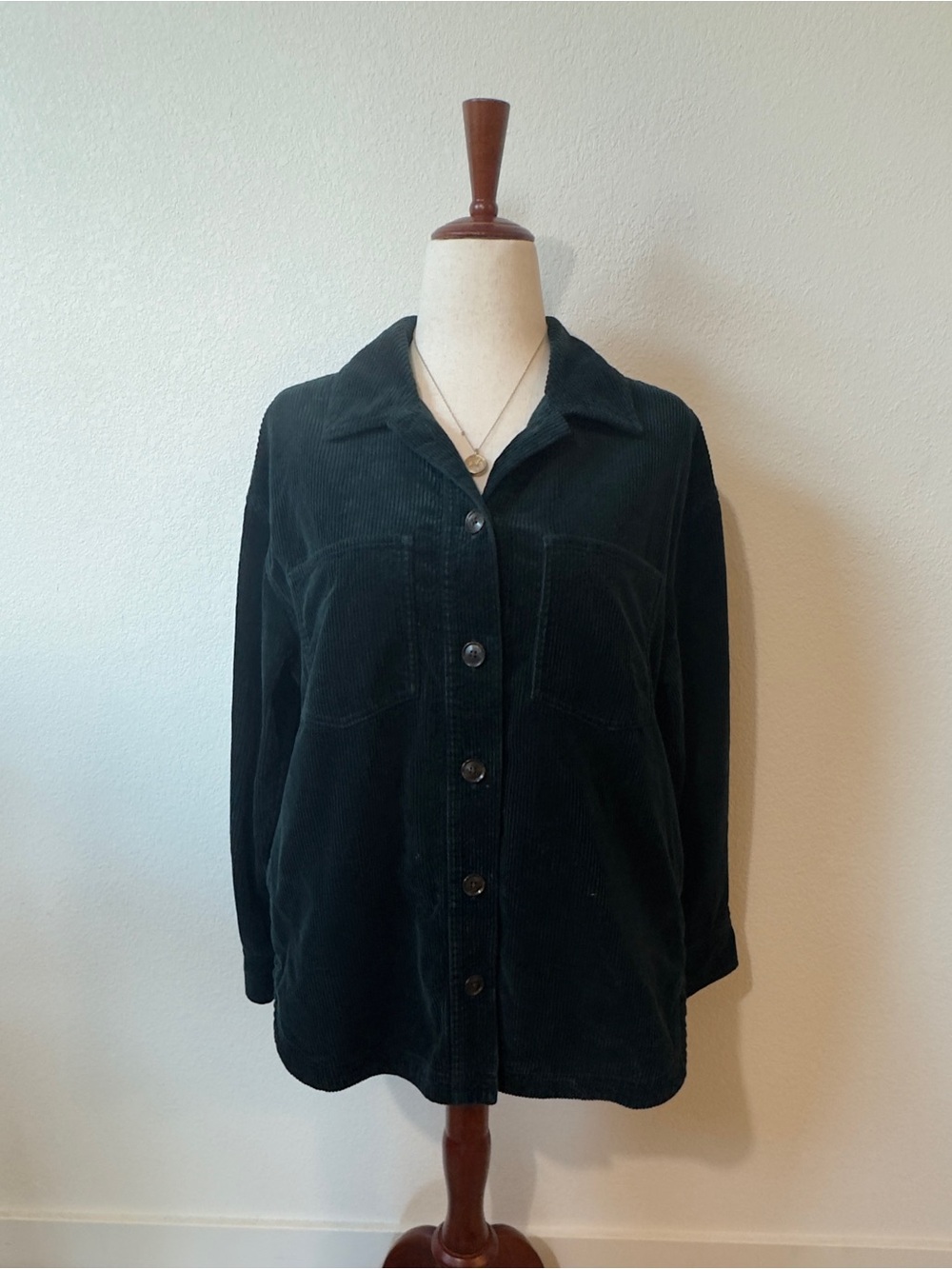 Madewell Women's Dark Green Corduroy Button-Down Shirt